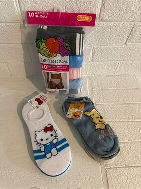 Fruit of the Loom Women's Hi-Cut Panties 10-PK + 6 Pairs Of Socks